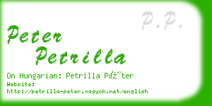 peter petrilla business card